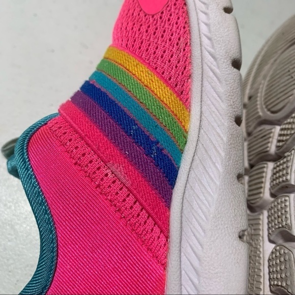Skechers comfy Flex 2.0 Rainbow Delight Slip on Girls Sneakers size 7 Pink - Picture 9 of 9